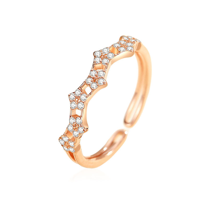 Tiktok popular plata esterlina S925 estrella anillo moda femenina luz estilo de lujo meteoro de alto grado sentido nicho diseño anillo