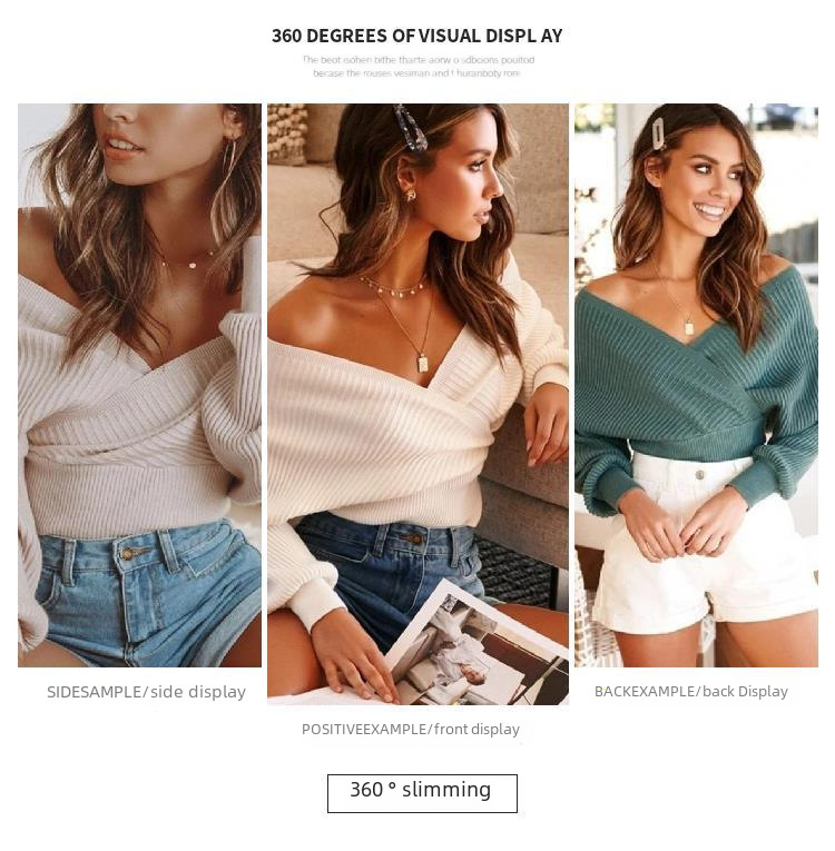 Pull en maille femme élégant manches longues coupe cintrée_voghion.com