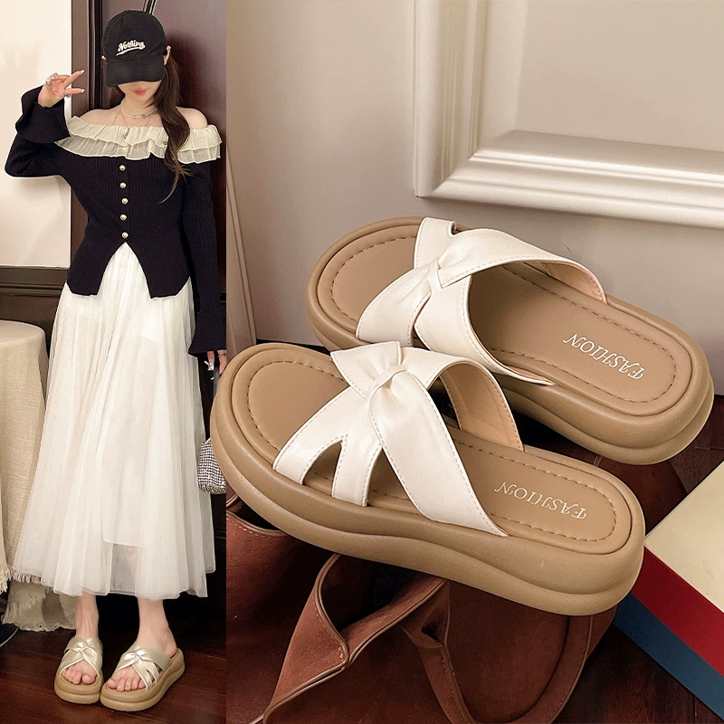 Женские летние сандалии на толстой подошве, новая модель 2025 года, модные кроссовки с юбкой, пляжные шлепанцы