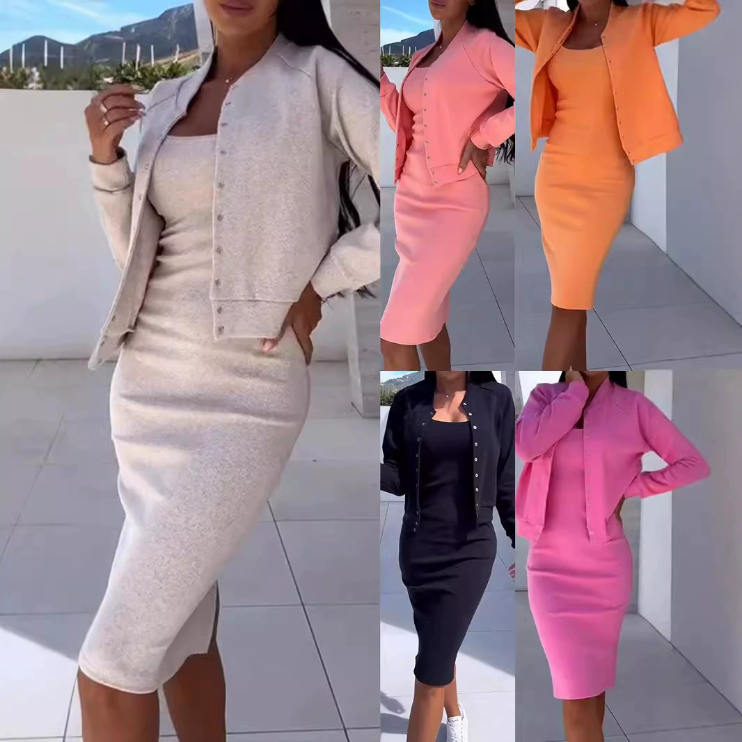 2024 Европейские и американские трансграничные независимые станции Amazon горячие продажи осень и зима новая подтяжка куртка топ из двух частей женская одежда