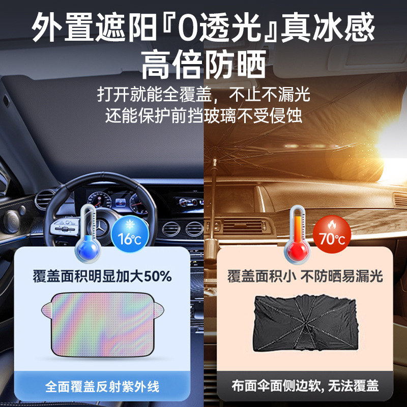 ドアクリップレーザー車用サンシェードフロントガラス日焼け止め断熱サンシェード傘車カーテンボード車外部|undefined