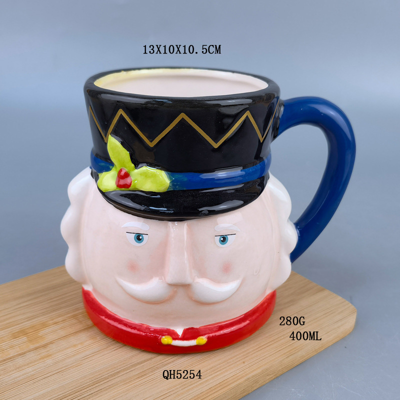 Selección estricta cerámica Navidad taza lindo dibujos animados muñeco de nieve Santa Claus taza lindo fresco estudiante taza