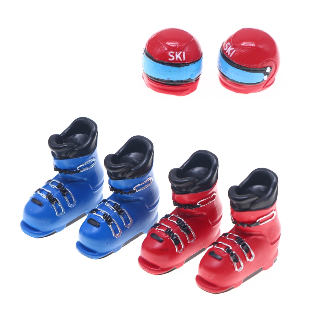 Dollhouse Doll House Miniature Winter Ski Scene Accessories Mini Artificial Three-Button Skates Ski Hat