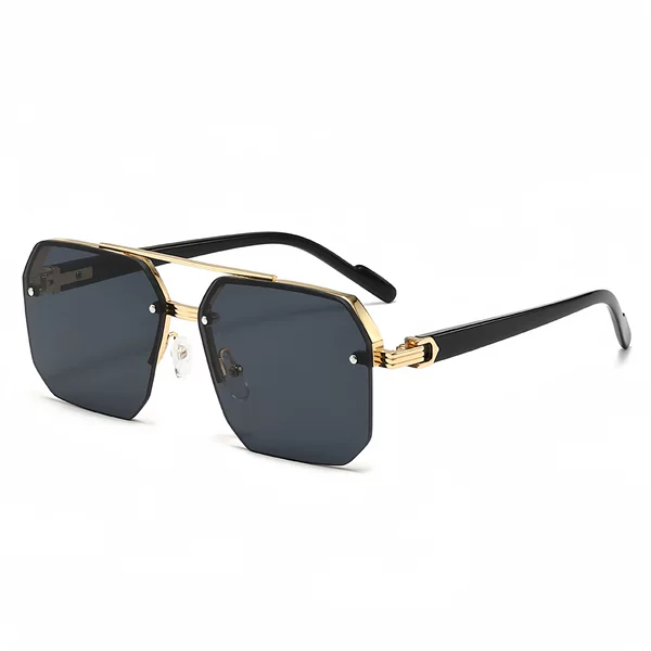 Cross-border new sunglasses men's fashion anti-ultraviolet driving glasses advanced sense pilot double beam sunglasses tide