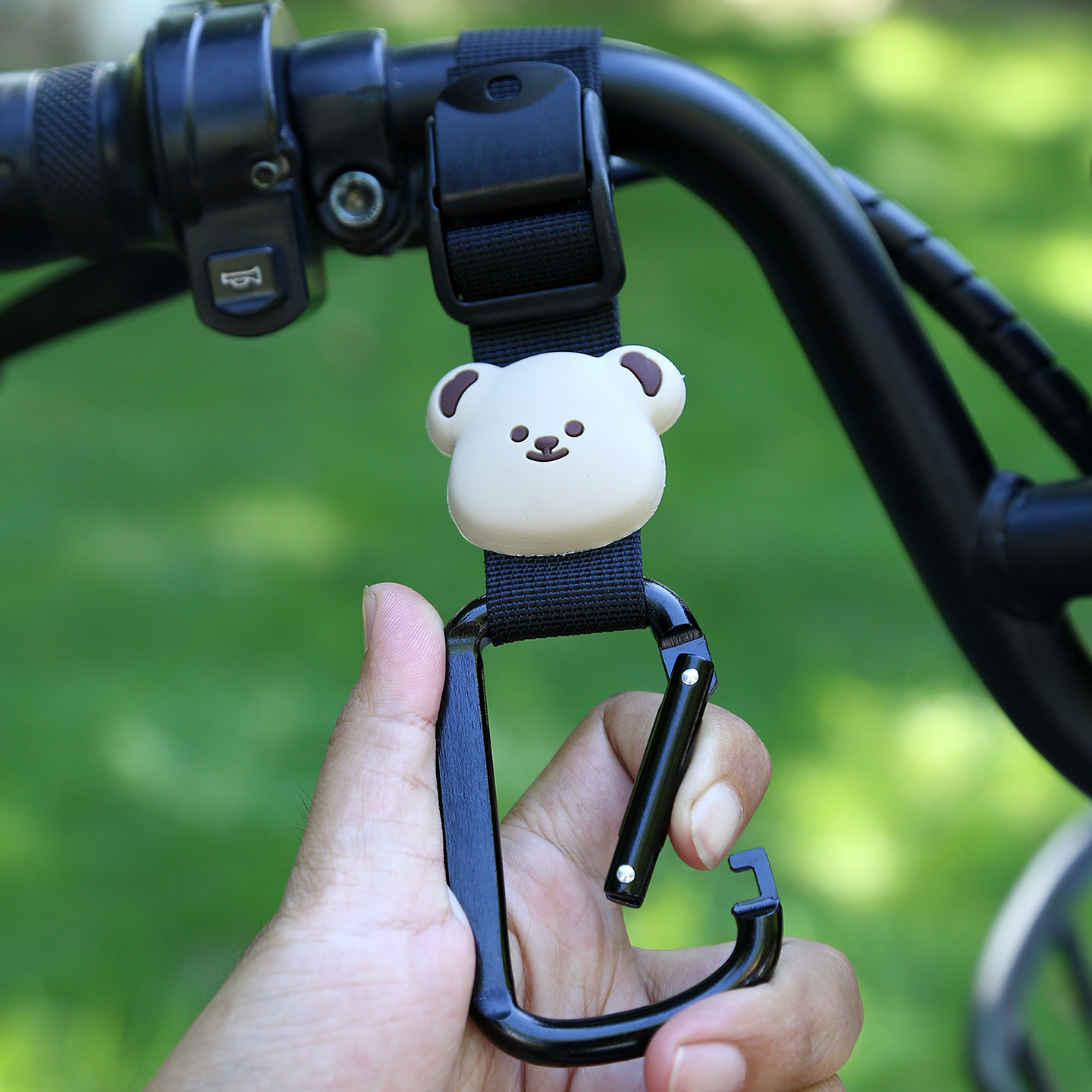 2025 Cross-Border New Electric Vehicle Hook Front Universal Cute Cartoon High-Value Stroller Hanging Buckle Storage Artifact