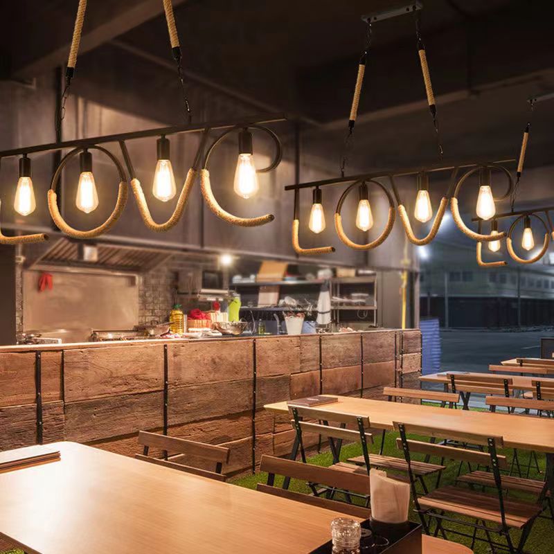 Nórdico retro estilo industrial restaurante araña Ingeniería Comercial decoración catering olla caliente restaurante lámparas