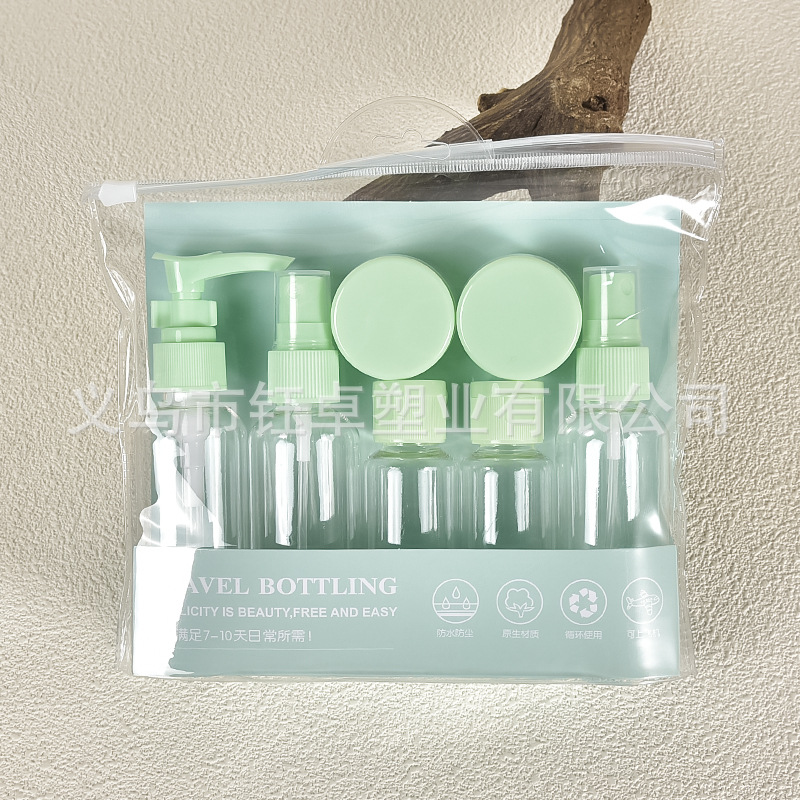 Traje de botella de plástico traje de viaje en stock descuento 60ML botella de cuidado de la piel lavado traje de baño portátil