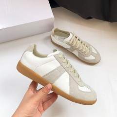 对版货情侣可穿经典款M-M-6-德训鞋真皮拼色系带休闲鞋暴走不累脚