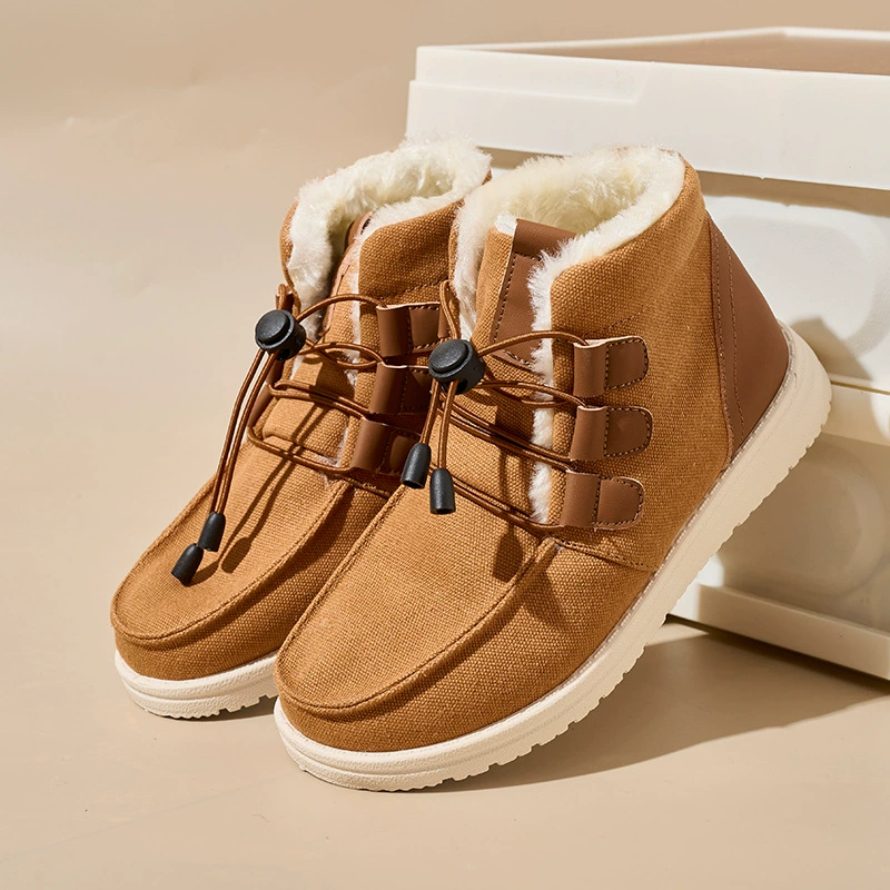 Зимние трансграничные новые снежные сапоги мужские бархатные толстые пары большого размера хлопковые сапоги корейская внешнеторговая теплая хлопчатобумажная обувь женская