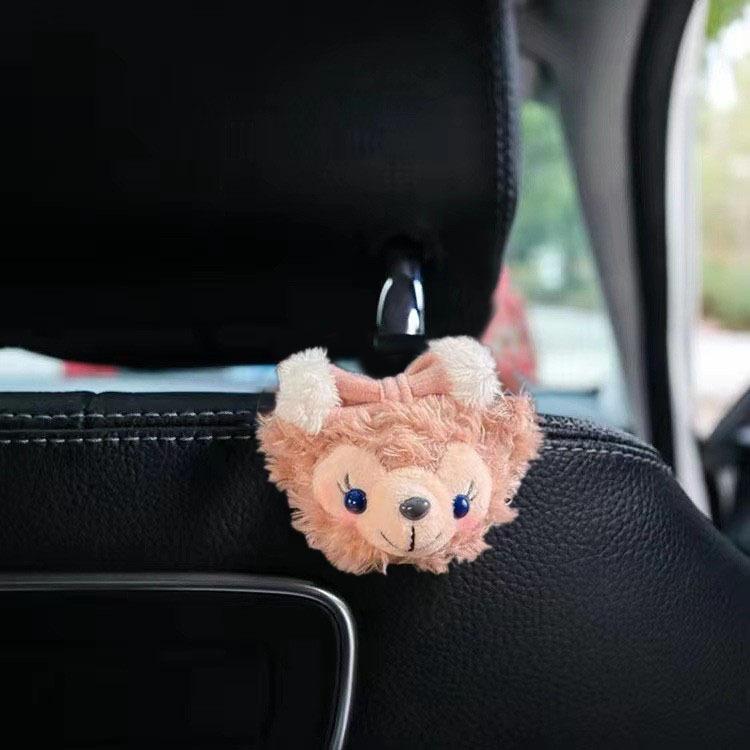 Cute gancho de automóvil de peluche dibujos animados mini creativo invisibles para automóviles colgantes de asiento de automóvil artículos de decoración de respaldo de asiento
