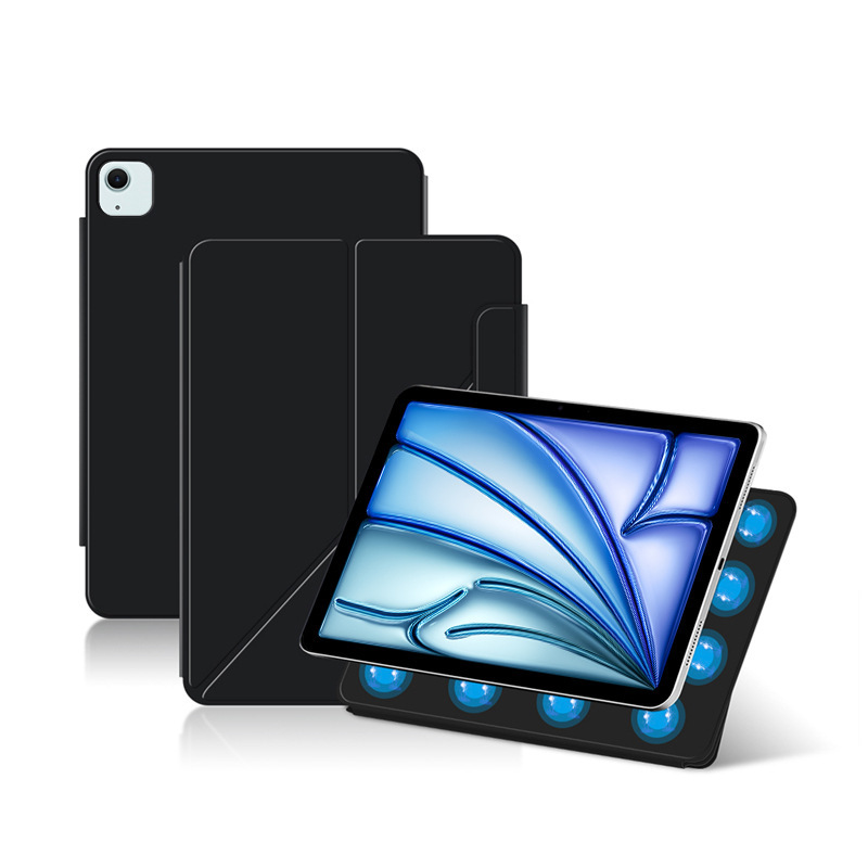 Suitable for iPad Air 11inch Tablet Computer M2/M3 Protective Case with Magnetic Buckle, Double-Sided Clip, Multi-Fold Leather Case