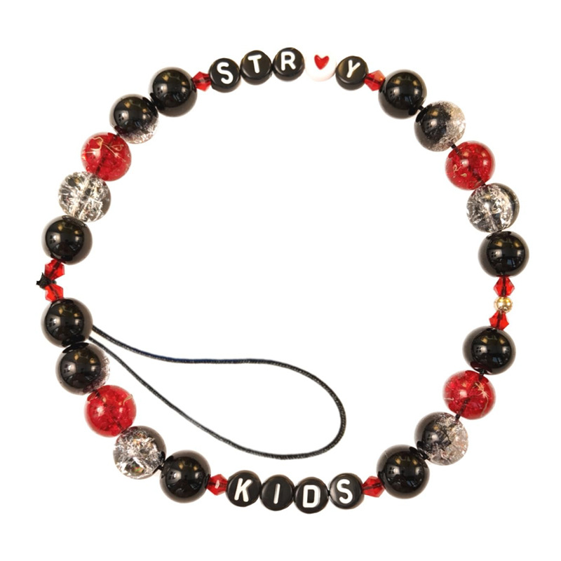 Custom-Made Hand-Decorated Letter Lanyard Beaded Jewelry with Broken Jade Beads and Mobile Phone Chain. Customized Hanging Chain with Sample