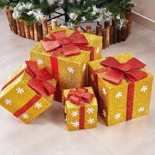 圣诞节场景布置装饰品礼品盒摆件户外场景活动道具橱窗堆头礼物盒