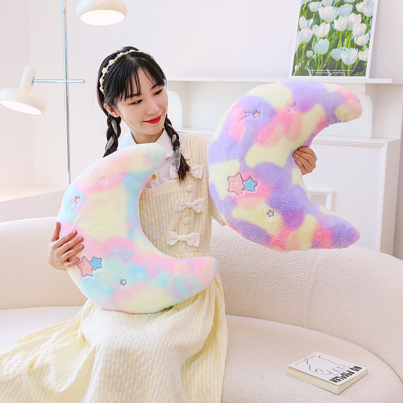 Nuevo lindo colorido estrella Luna de peluche almohada de juguete flor Bahía ventana cojín del sofá cojín al por mayor femenino