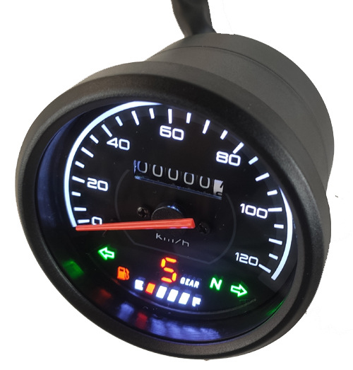 Retro-Style Motorcycle Led Backlight Indication Rt100-3 Instrument Assembly Waterproof and Anti-Fog Code Table
