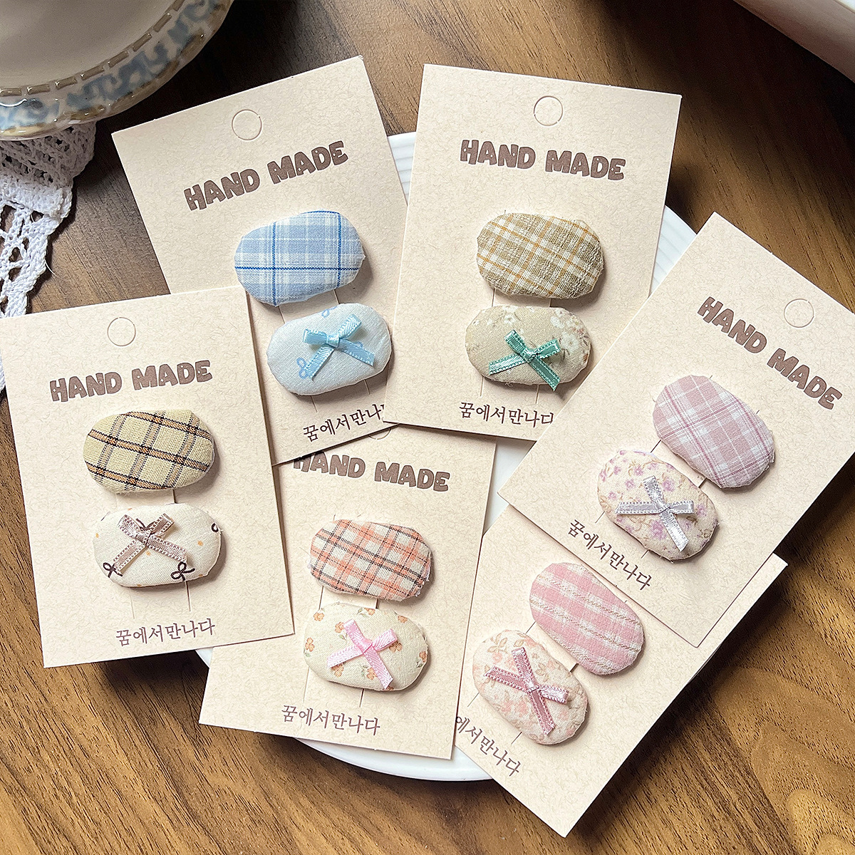 新款毛呢针织格子碎发夹子BB夹女高级感前额发卡边夹头饰发夹