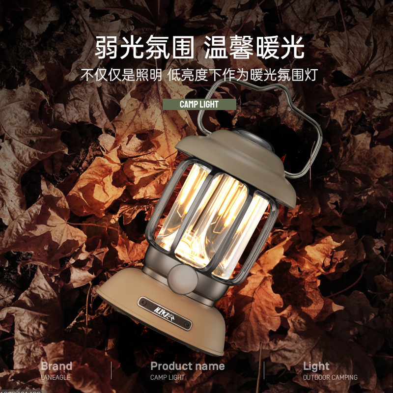 Nueva transfronteriza lámpara de camping al aire libre camping linterna doble fuente de luz lámpara de iluminación impermeable multi-funcional larga resistencia resaltar