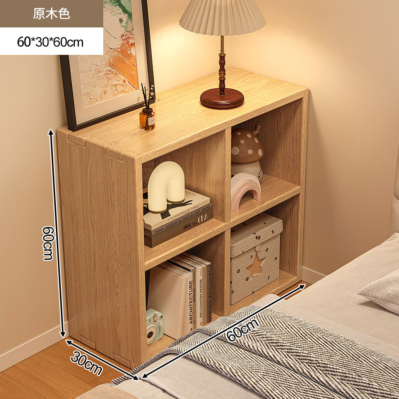 Estante al lado de la cama, gabinete a cuadros de madera maciza junto a la cama, estantería contra la pared, estantería, estantería de nogal de piso a techo, vitrina image 10