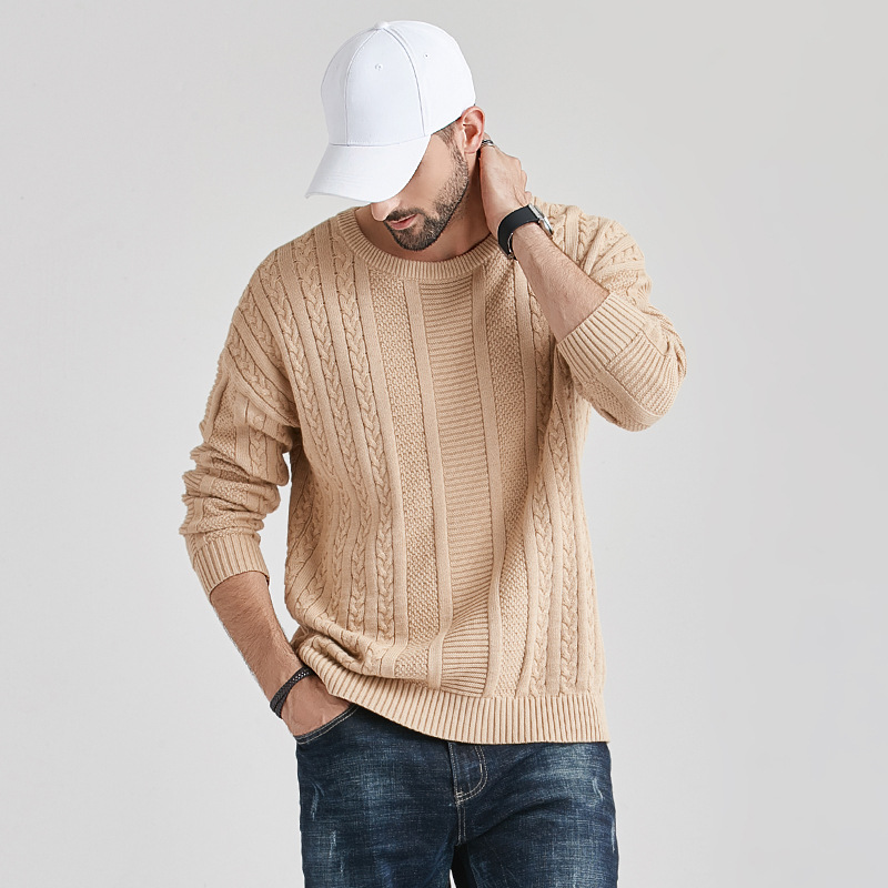 2021冬季新款男士毛衣潮流纯色外套欧美时尚爆款男装打底针织衫