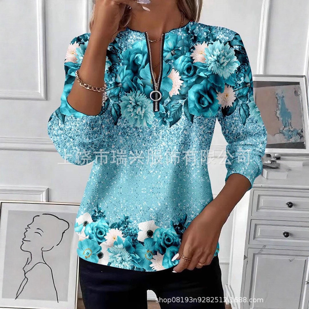 Sudadera Casual de Manga Larga con Estampado para Mujer de Spandex para Uso Diario