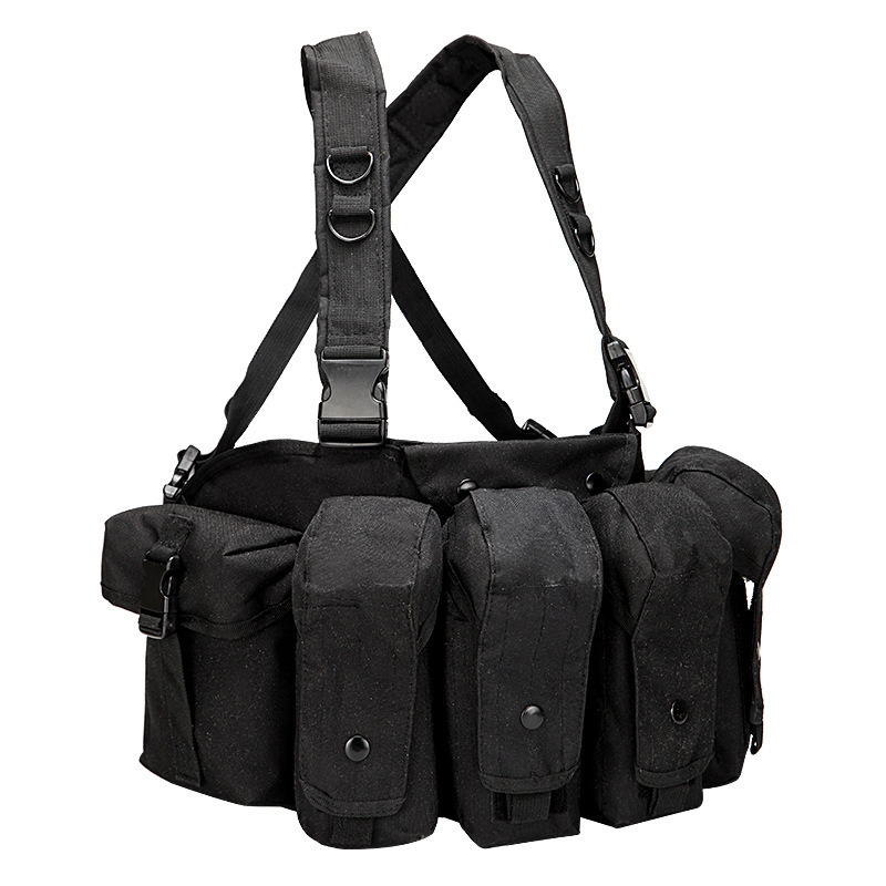 Chaleco de cinturón militar fan AK colgante de pecho equipo de transporte de combate chaleco de desmontaje rápido con bolsas de accesorios chaleco táctico