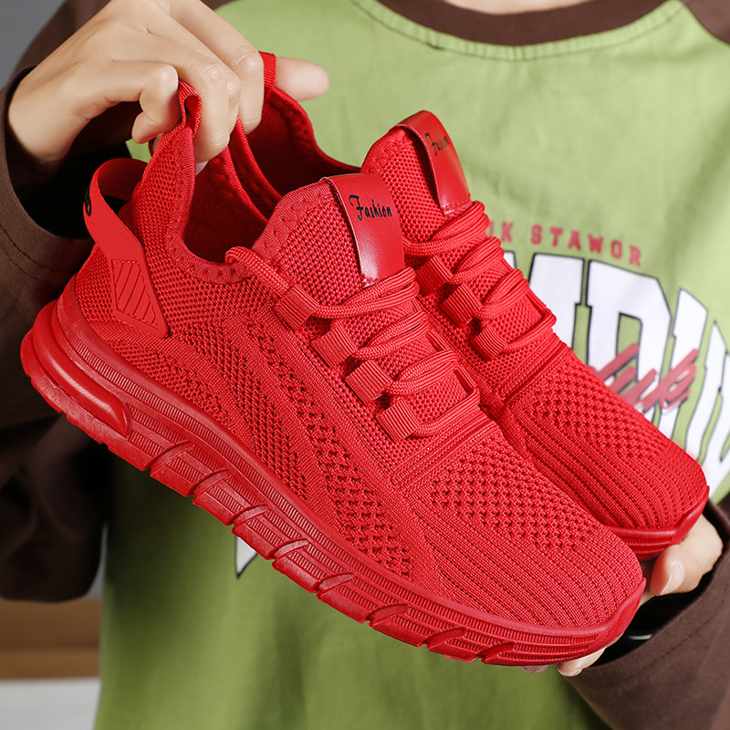 Zapatos mujer verano nuevo estilo moda todo-fósforo correr zapatos de mujer al por mayor zapatos con colchón de aire boca baja volando zapatos deportivos individuales