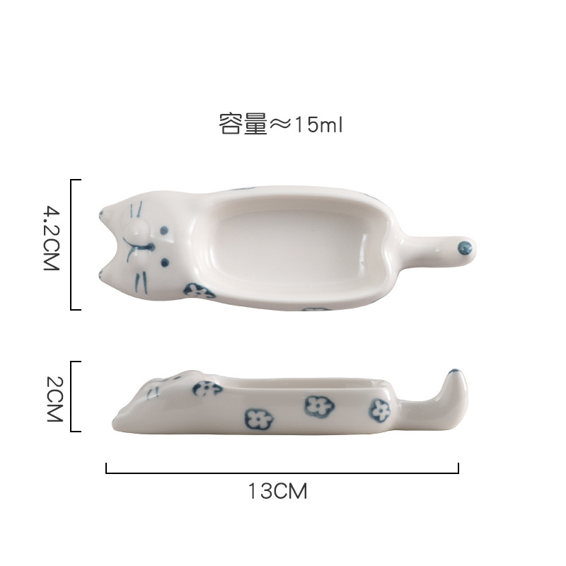 漫画の子犬のソースプレート家庭用セラミック高価値箸ホルダークリエイティブスナックプレート調味料プレート