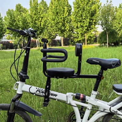Folding Bike Front Seat with Footrest Accessories, Fence with Backrest (Child seat shed) - special-half-fence-for-folding-vehicles-black