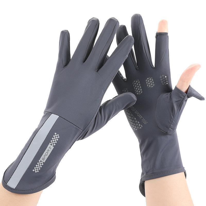 Guantes de protección solar para mujeres Protección UV delgada seda de hielo de verano mangas de mano de moda al aire libre ciclismo fugas dedo guantes de protección solar