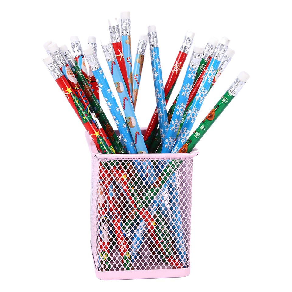 Christmas pencils wholesale student school supplies children writing pencils Christmas gifts wooden stationery pencils wholesale