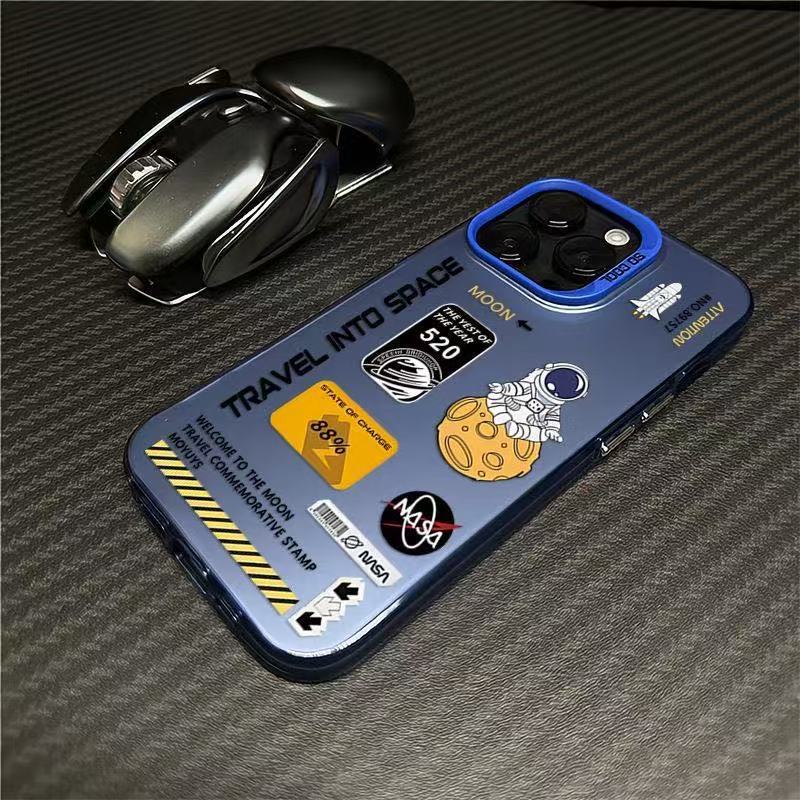 Viajando en el espacio para iPhone 16 funda para teléfono móvil Apple 15promax/14 anti-caída 13pro12 Europa y América 11XR