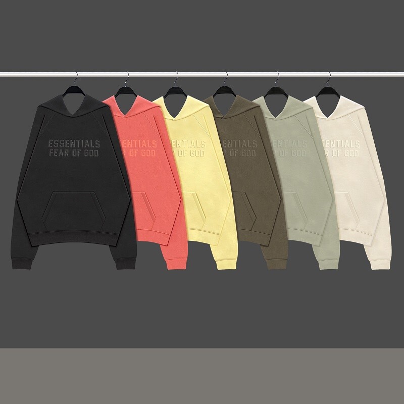 Essentials Hhh American Trendy Brand Autumn and Winter Fleece-Lined Casual Loose Versatile Hooded Sweatshirt for Couples, Unisex Trendy