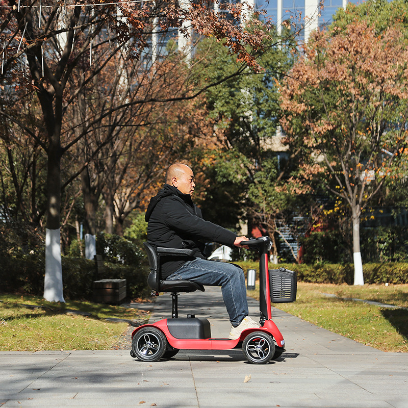 Elderly Mobility Scooter, Four-Wheeled Electric Vehicle for Disabled and Elderly, Small Household Electric Scooter, Low-Speed Folding Electric Vehicle