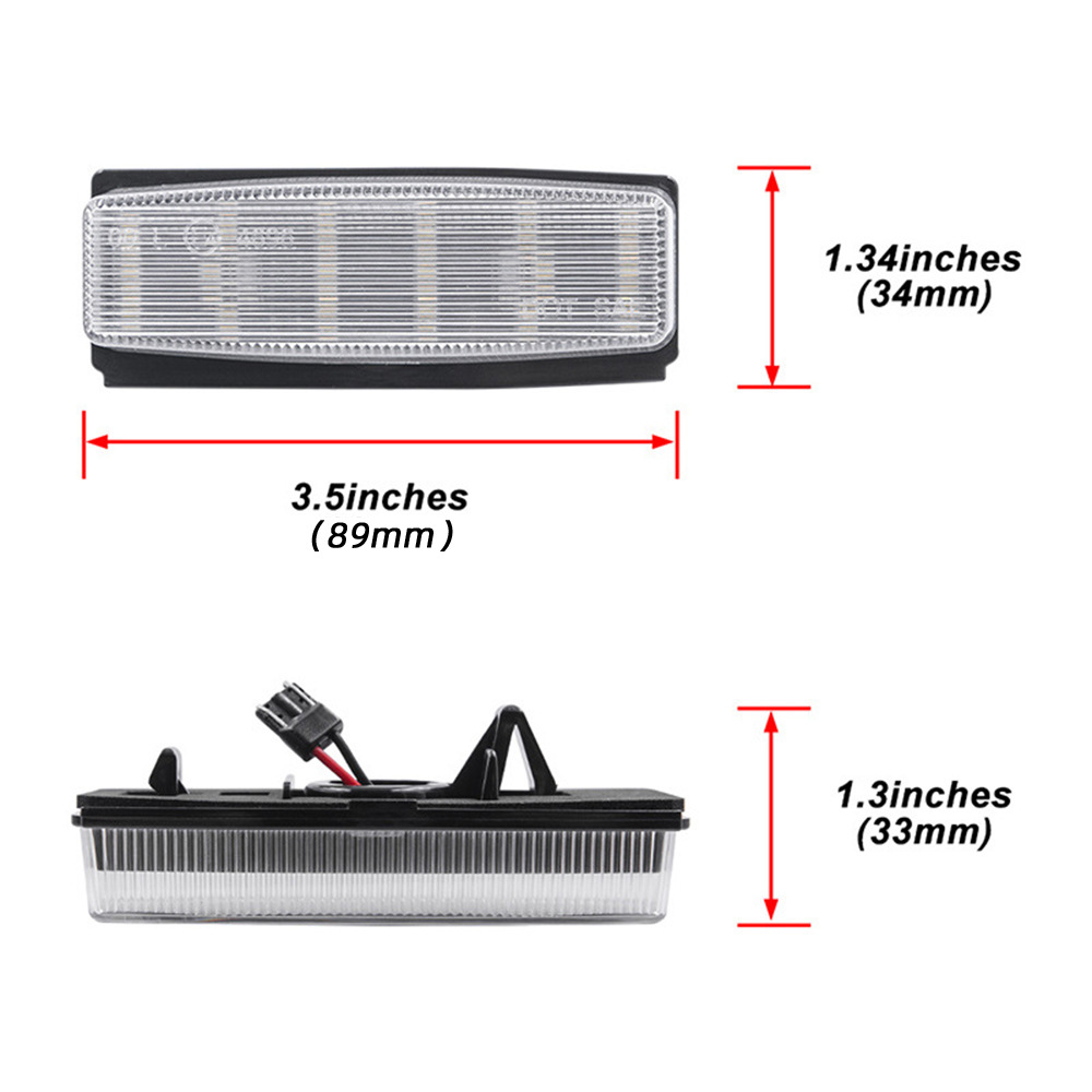 2Pcs 18 Lights Black Led License Plate Light for Mazda Miata Mx5 06-15 Year Fiat 124