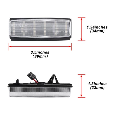 2Pcs 18 Lights Black License plate lamp
