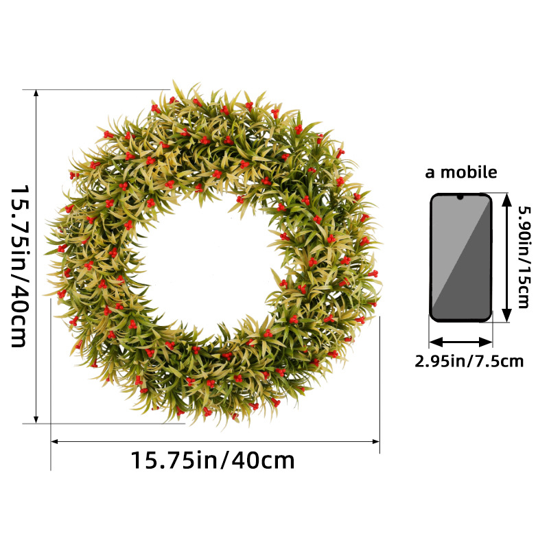 Amazon primavera artificial Berry Garland 2024 nueva flor artificial centro comercial ventana decoración al aire libre patio puerta colgante