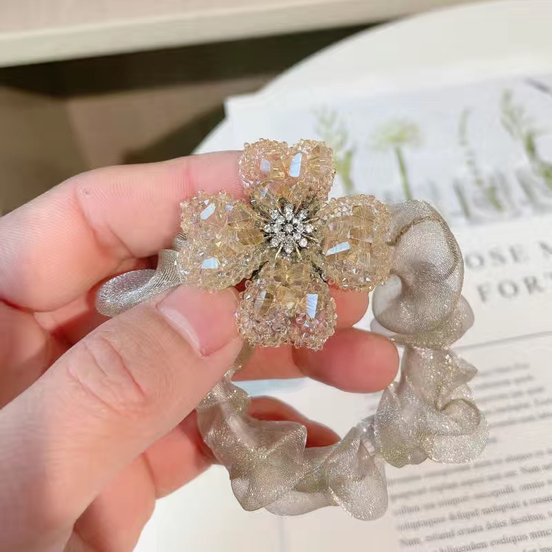 다크 브라운 원사 링 샴페인 네 잎 클로버