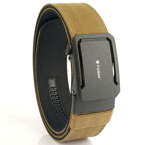 4.3 thickened double-layer nylon cloth belt that can hang a gun, versatile casual outdoor pants belt, tactical automatic buckle men's belt