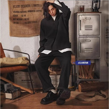 法式V领轻奢纯色长袖衬衫男款高级感雅痞风西装内搭宽松无领衬衣