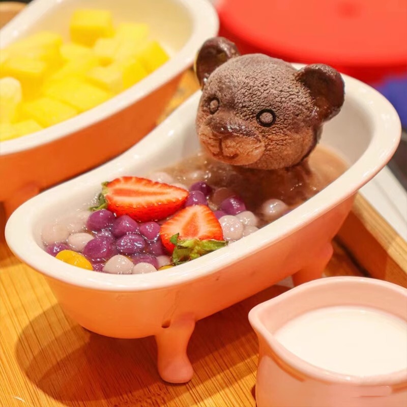 Creative Melamine Bath Bowl Ice Cream Pudding Dessert Fruit Household Features Internet Celebrity Restaurant Tableware Cute Small Bowl