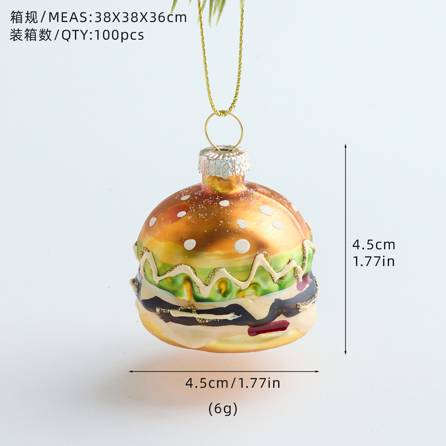 Nuevos productos transfronterizos de decoración de Navidad colgantes creativos de vidrio pintado colgantes de la atmósfera del diseño de escena