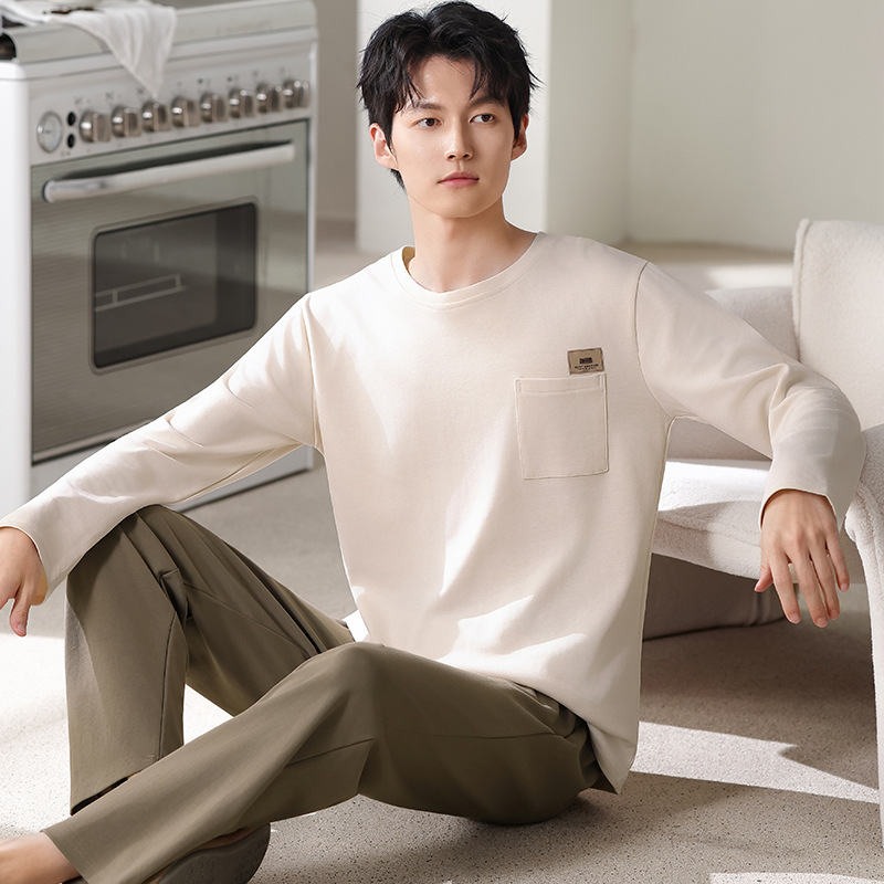 Y72002 순면 남성용 라운드넥 긴소매