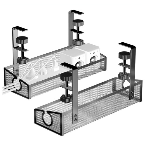 New type pierce-free under-table wire arranging rack, storage rack, socket storage rack, iron table bottom storage and hanging basket wholesale