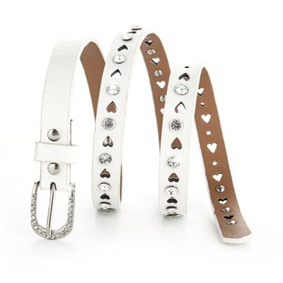 student Belt Korean Edition fashion Rhinestone belt Hollow Diamond decorate Jeans Simplicity Versatile Waist belt