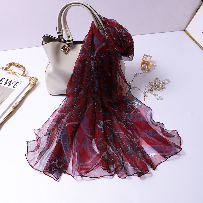 2024春季新款真丝东风纱丝巾桑蚕丝女时尚防晒披肩纱巾厂家批发