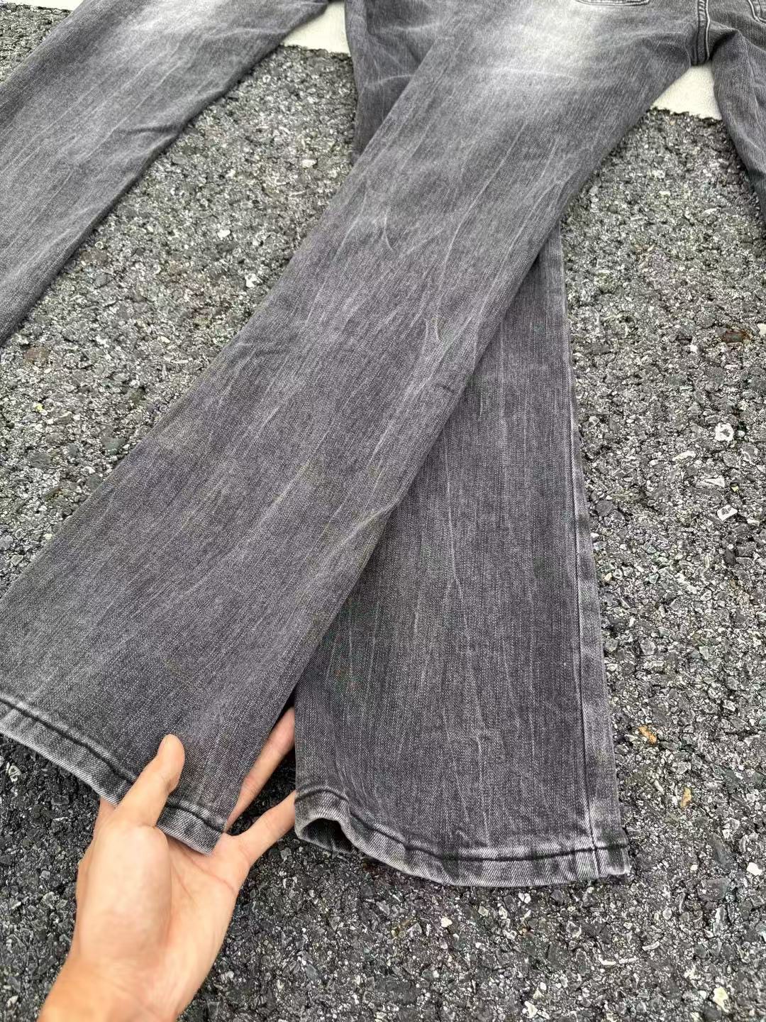 Men's Clothing Cleanfit Style 3D Whiskered Washed Curved Flare Jeans DC Black Denim 3.0 Version Stretch Slim Fit Men's Clothing_mkmklike.com