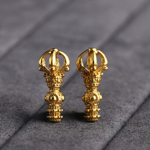 S925银金刚杵弟子珠银镀金古法金diy项链藏式挂件吊饰品配件