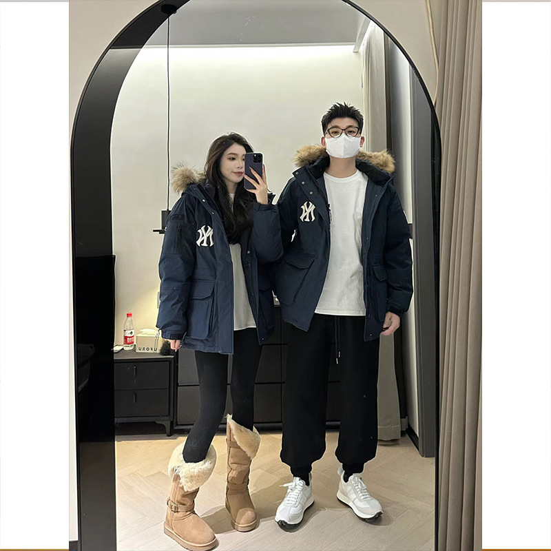 White Duck down Winter Cold-Proof and Warm Ny Jacket Couple's down Jacket Parka Lightweight down Jacket Men's Hooded
