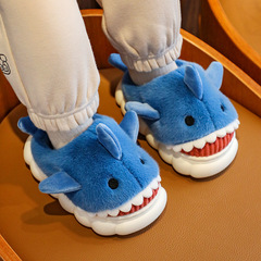 子供用綿スリッパ秋冬防水ホーム室内滑り止め男の子かわいいサメ模様赤ちゃん子供綿引き