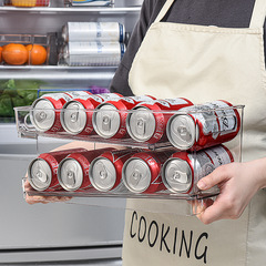 冷蔵庫ビール飲料収納ケース台所用品省スペース引き出しロール式階層整理棚収納ケース